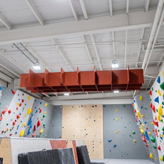 Felted Paddock acoustic ceiling baffle grid kit in Claret