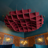 Felted Ripple acoustic ceiling baffle grid kit in Claret