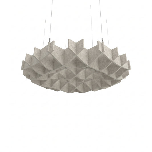 Felted Ripple acoustic ceiling baffle grid kit in Natural Cotton