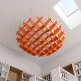 Felted Ripple acoustic ceiling baffle grid kit in Orange