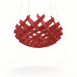 Felted Ripple acoustic ceiling baffle grid kit in Red