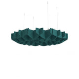 Felted Ripple acoustic ceiling baffle grid kit in Teal