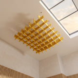 Felted Saddle acoustic ceiling baffle grid kit in Golden Sunset