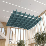 Felted Saddle acoustic ceiling baffle grid kit in Mermaid Blue