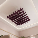 Felted Saddle acoustic ceiling baffle grid kit in Plum