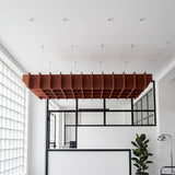 Felted Weave acoustic ceiling baffle grid kit in Cinnamon