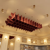 Felted Weave acoustic ceiling baffle grid kit in Claret