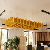 Felted Weave acoustic ceiling baffle grid kit in Golden Sunset