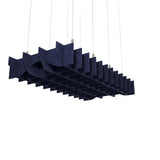 Felted Weave acoustic ceiling baffle grid kit in Oxford Blue