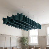 Felted Weave acoustic ceiling baffle grid kit in Sage Green