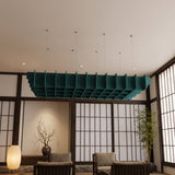 Felted Weave acoustic ceiling baffle grid kit in Teal