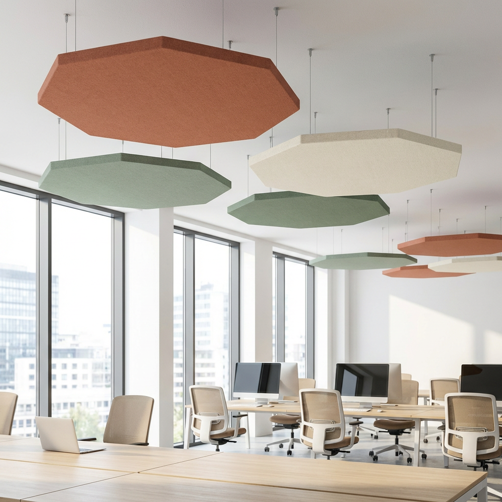 Acoustic Ceiling Raft – Hexagon – 12mm PET Felt
