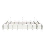 3D view of the Felted Gable acoustic ceiling baffle grid kit in Natural Cotton