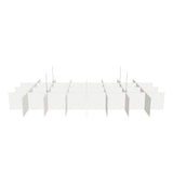 3D view of the Felted Paddock acoustic ceiling baffle grid kit in Natural Cotton