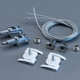 Suspended Ceiling Clip with Wire Rope and Adjustable Panel Hanger for 12mm Boards (Set of 2)