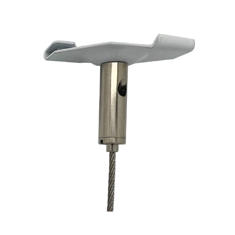 Metal tool with a gray handle on a white background